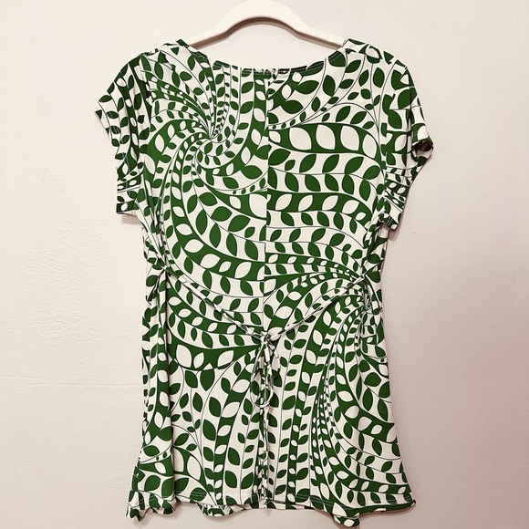 Vintage‎ 90s Y2K Milkmaid Babydoll Tie Back Coquette Fairy Forest Leaf Print XL - Picture 2 of 14